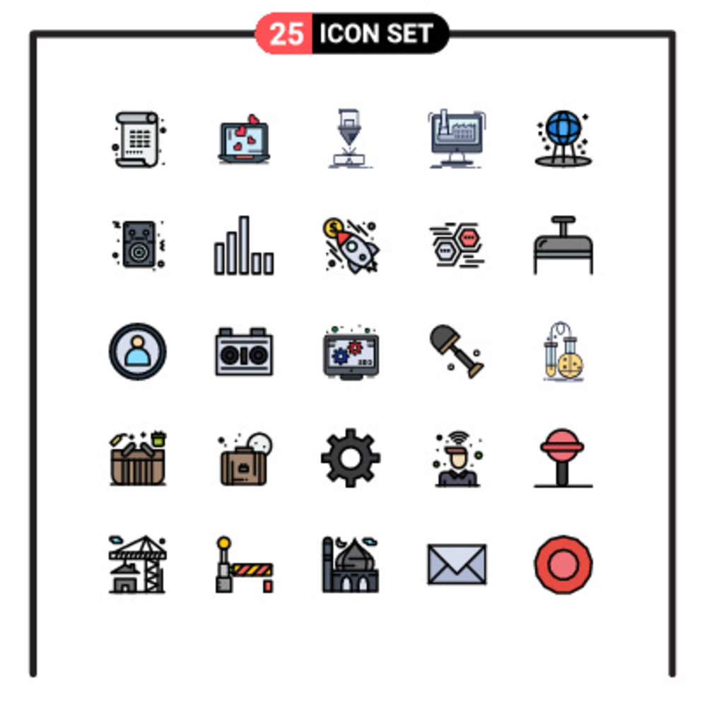 25個(gè)創(chuàng)意填充線 鋼鐵切割工廠矢量設(shè)計(jì)元素的平面配色方案